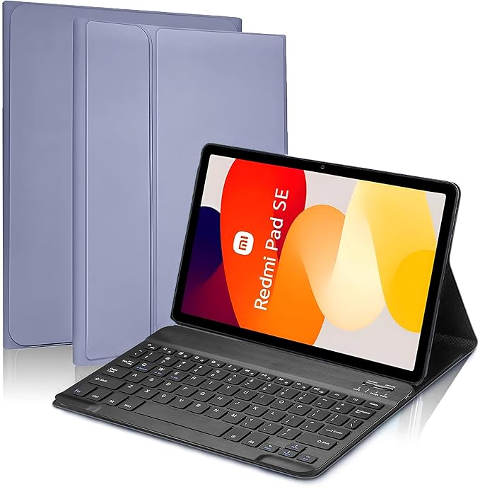 ProElite Keyboard case for Redmi Pad SE 11 inch, Magnetic Detachable Wireless Bluetooth Keyboard Redmi Pad SE 11 inch, Lavender