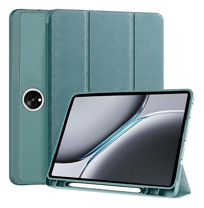 ProElite Smart Case for OnePlus Pad 2 12.1 inch, Auto Sleep/Wake Cover with Pen Holder [Soft Flexible Case] Recoil Series - Dark Green