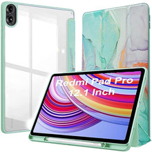 Load image into Gallery viewer, ProElite Case Cover for Redmi Pad Pro 12.1 inch Cover, Transparent Flip Case for Redmi Pad Pro 12.1 inch [Supports Auto Sleep Wake Function], Marble Green
