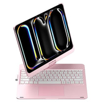 Load image into Gallery viewer, ProElite 360 Degree Rotatable Wireless Bluetooth TouchPad Keyboard case Cover for Apple iPad Pro 11 inch 2024 M4, Built-in 7-Colors Backlit, Rose Gold
