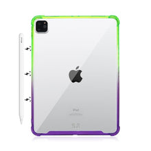 Load image into Gallery viewer, ProElite Flexible TPU Back case Cover for Apple iPad Pro 11 inch 2022/2021/2020 4th/3rd/2nd Gen ,Soft Corners with Hard Transparent Back, Green Purple
