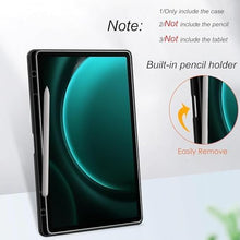 Load image into Gallery viewer, ProElite Cover for Samsung Galaxy Tab S9 FE Plus/S9 Plus 12.4 inch Cover Case, Smart Flip Case Cover for Samsung Galaxy Tab S9 FE+/S9 Plus 12.4 inch with S Pen Holder, Marble Green [Transparent Back]
