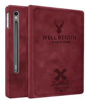 Load image into Gallery viewer, ProElite Case Cover for Samsung Galaxy Tab S9 FE 10.9/S9 11 inch Case, Deer Flip case Cover for Samsung Galaxy Tab S9 FE 10.9/S9 11 inch with S Pen Holder, Wine Red
