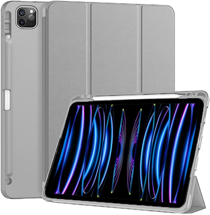 ProElite Smart Case for iPad Pro 11 inch 2022/2021 4th/3rd Generation [Auto Sleep/Wake Cover] [Pencil Holder] [Soft Flexible Case] Recoil Series - Grey