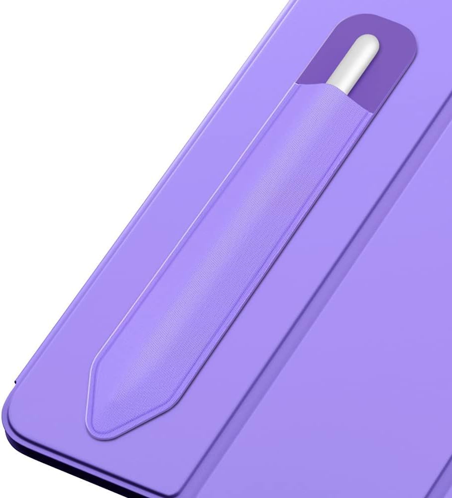 ProElite Pencil Holder Sleeve for Apple Pencil 1st/2nd Gen, Elastic Pencil Pouch Leather Adhesive Sleeve Fit iPad 10th Generation 2022, iPad 9th/8th Gen, iPad Air 5/4, iPad Pro 11/12.9, Lavender