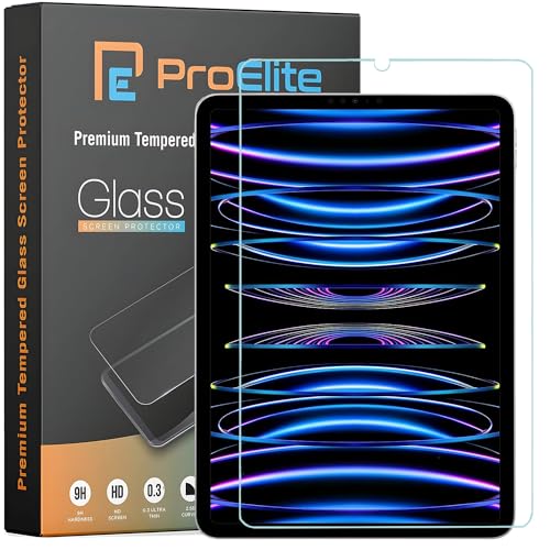 ProElite Screen Protector for Apple iPad Pro 11/Air 10.9 inch, Premium Tempered Glass Screen Protector for Apple iPad Pro 11 2022/2021/2020 & Air 5th/4th Gen 10.9 inch