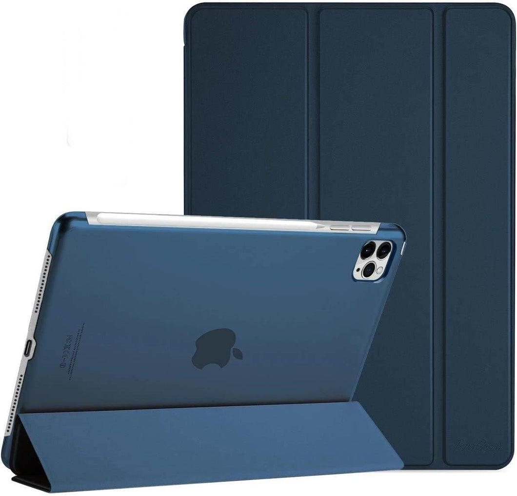 ProElite Case Cover for Apple iPad Pro 11 inch 2024 M4 Cover, Smart Flip Case for Apple iPad Pro 11 inch M4 2024, Translucent back, Dark Blue