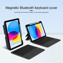 Load image into Gallery viewer, ProElite Wireless Bluetooth TouchPad Keyboard Case for iPad 10th Gen, Magnetic Detachable Wireless Bluetooth TouchPad Keyboard Built-in 7-Colors Backlit with Pencil Holder, Black
