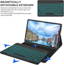 Load image into Gallery viewer, ProElite Keyboard case for Lenovo Tab P12 12.7 inch, Magnetic Detachable Wireless Bluetooth Keyboard Built-in 7-Colors Backlit, Dark Green
