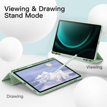 Load image into Gallery viewer, ProElite Cover for Samsung Galaxy Tab S9 FE Plus/S9 Plus/S10+ 12.4&quot; Cover, Soft Flexible Flip Case Cover with S Pen Holder for Galaxy Tab S9 FE+/S9 Plus/S10+ 12.4 inch, [Recoil Series]- Mint Green
