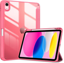 Load image into Gallery viewer, ProElite Case Cover for Apple iPad 10th Generation, Transparent case Cover with Pencil Holder for iPad 10th Gen, Hot Pink
