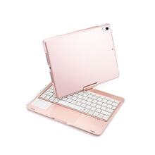 Load image into Gallery viewer, ProElite Rotatable Wireless Bluetooth TouchPad Keyboard flip case Cover for Apple iPad 10th Generation, Built-in 7-Colors Backlit, Rose Gold
