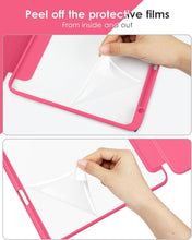 Load image into Gallery viewer, ProElite for Xiaomi Mi Pad 6 case Cover, Transaprent Flip Case for Xiaomi Mi Pad 6 11 inch with Pen Holder (Supports Auto Sleep Wake Function), Hot Pink
