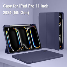 Load image into Gallery viewer, ProElite Case Cover for Apple iPad Pro 11 inch 2024 M4 5th Gen Cover, Pencil Case for iPad Pro 11 2024 with Pencil Holder, Auto Sleep Wake [Soft Flexible Case] Recoil Series. Dark Blue
