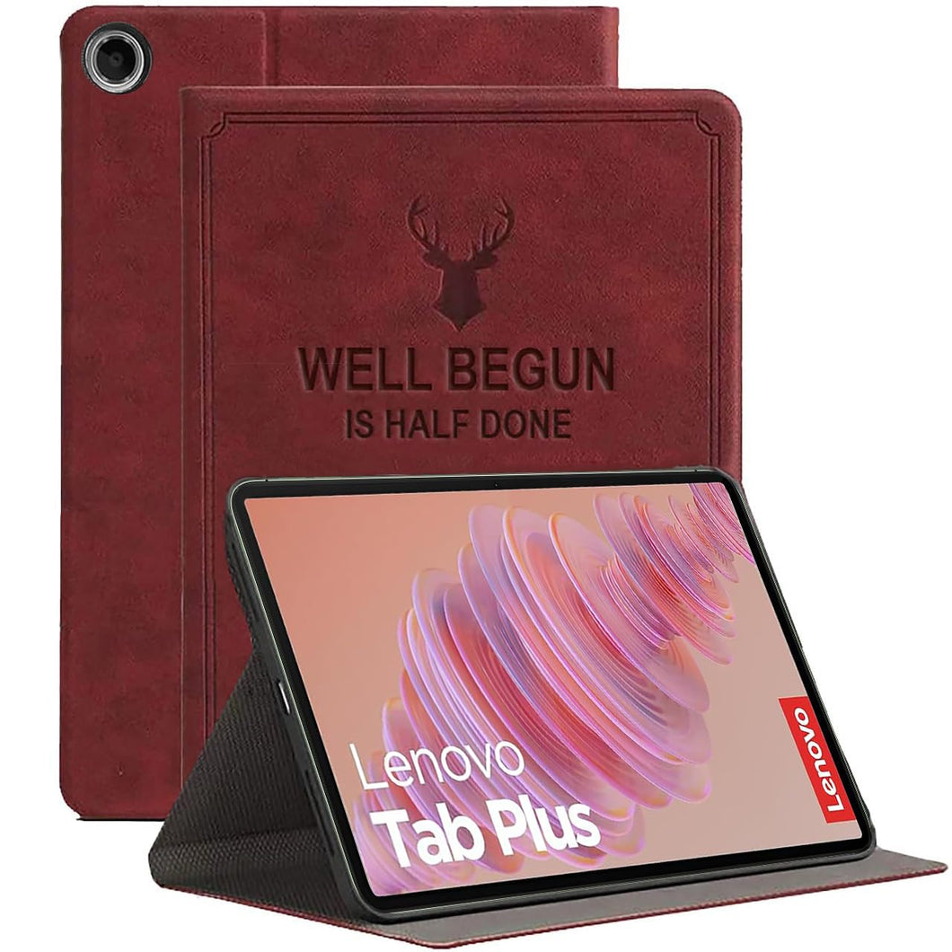 ProElite Cover for Lenovo Tab Plus 11.5 inch Case, Deer Flip case cover for Lenovo Tab Plus 11.5 inch Tablet, Wine Red