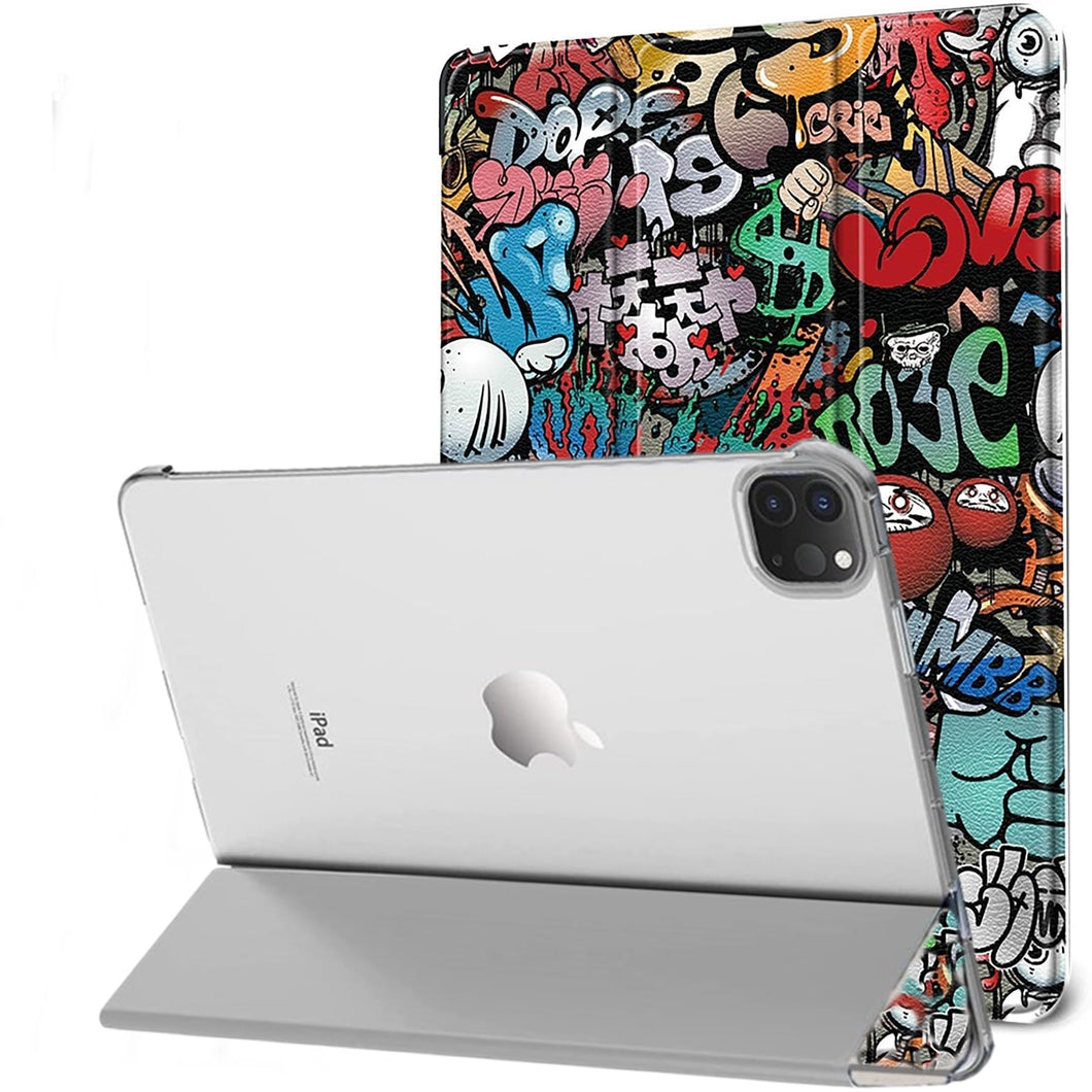 ProElite Smart Flip Case Cover for Apple iPad Air 5th/4th Generation 10.9 inch, Translucent Back, Hippy