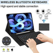 Load image into Gallery viewer, Refurbished ProElite Detachable Wireless Bluetooth TouchPad Keyboard case for Apple iPad Air 4th/5th Gen 10.9&quot;, Dark Blue
