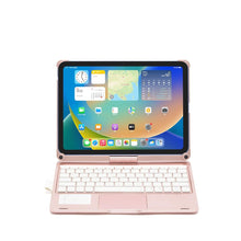 Load image into Gallery viewer, ProElite Rotatable Wireless Bluetooth TouchPad Keyboard case Cover for Apple iPad Air 11 M2 2024, Pro 11 4th/3rd Gen 2022/2021 &amp; iPad Air 5th/4th Gen 10.9 inch, Built-in 7-Colors Backlit, Rose Gold
