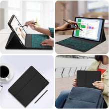 Load image into Gallery viewer, ProElite Keyboard case for Samsung Galaxy Tab S9 11 inch/S9 Fe 10.9 inch, Magnetic Detachable Wireless Bluetooth Keyboard with S Pen Holder and Built-in 7-Colors Backlit, Dark Green
