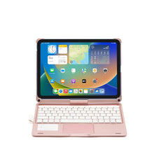 Load image into Gallery viewer, ProElite Rotatable Wireless Bluetooth TouchPad Keyboard flip case Cover for Apple iPad 10th Generation, Built-in 7-Colors Backlit, Rose Gold
