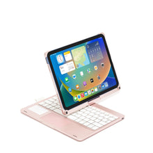 Load image into Gallery viewer, ProElite Rotatable Wireless Bluetooth TouchPad Keyboard case Cover for Apple iPad Air 11 M2 2024, Pro 11 4th/3rd Gen 2022/2021 &amp; iPad Air 5th/4th Gen 10.9 inch, Built-in 7-Colors Backlit, Rose Gold
