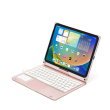 Load image into Gallery viewer, ProElite Rotatable Wireless Bluetooth TouchPad Keyboard case Cover for Apple iPad Air 11 M2 2024, Pro 11 4th/3rd Gen 2022/2021 &amp; iPad Air 5th/4th Gen 10.9 inch, Built-in 7-Colors Backlit, Rose Gold
