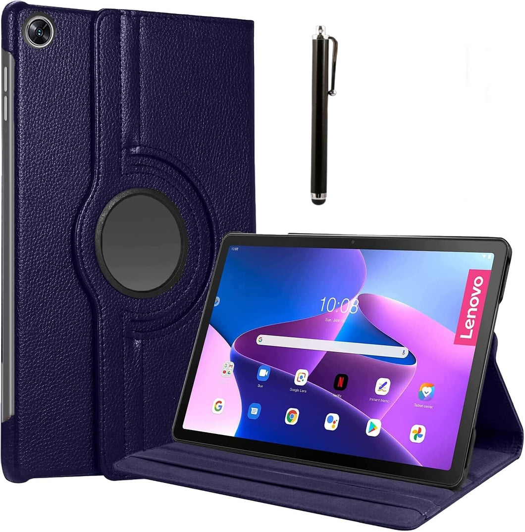 ProElite Cover for Lenovo Tab M10 FHD 3rd Gen 10.1 inch Case Cover, 360 Rotatable Smart Flip Case cover for Lenovo Tab M10 FHD 3rd Gen 10.1 inch tablet with Stylus Pen, Dark Blue