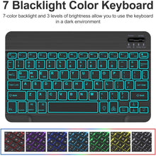 Load image into Gallery viewer, ProElite Keyboard case for Samsung Galaxy Tab A9 Plus 11 inch, Magnetic Detachable Wireless Bluetooth Keyboard Built-in 7-Colors Backlit, Black
