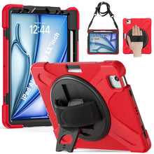 Load image into Gallery viewer, ProElite Cover for Apple iPad Air 13 inch M2 2024 Case, Rugged 3 Layer Armor case for Apple iPad Air 13 M2 2024 with Apple Pencil Holder, Hand Grip and Rotating Kickstand, Red
