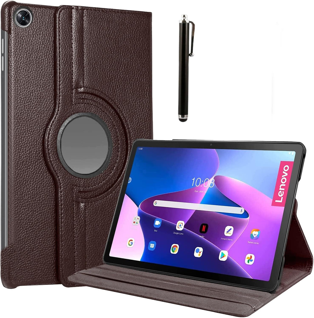 ProElite Cover for Lenovo Tab M10 FHD Plus 3rd Gen 10.6 inch Case Cover, 360 Rotatable Smart Flip Case cover for Lenovo Tab M10 FHD Plus 3rd Gen 10.6 inch tablet with Stylus Pen, Brown