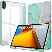 Load image into Gallery viewer, ProElite Case Cover for Poco Pad 12.1 inch Cover, Transparent Flip Case for Poco Pad 12.1 inch with Pen Holder, [Supports Auto Sleep Wake Function], Marble Green
