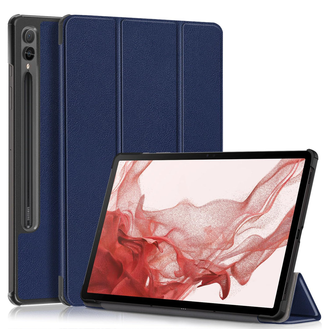 ProElite Cover for Samsung Galaxy Tab S9 FE+/S9 Plus/S10+ 12.4 inch Case, Smart Trifold Flip case Cover for Galaxy Tab S9 FE Plus/S9 Plus/S10+ 12.4 inch Support S Pen Magnetic Attachment, Dark Blue