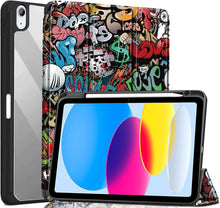 Load image into Gallery viewer, ProElite Case Cover for Apple iPad 10th Generation, Transparent case Cover with Pencil Holder for iPad 10th Gen, Hippy
