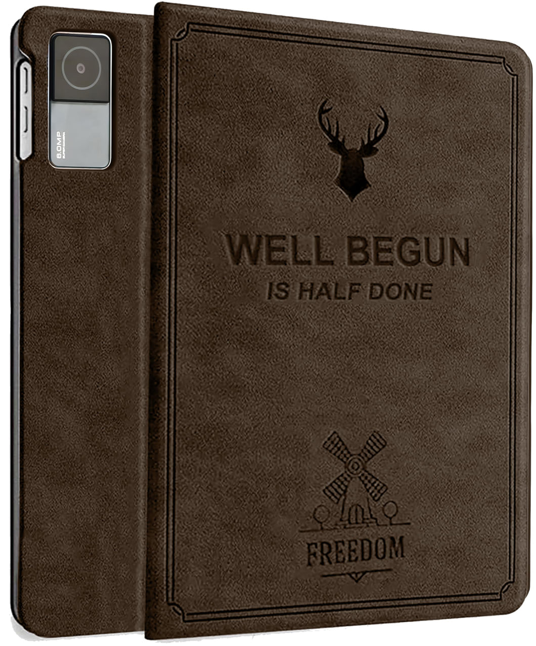 ProElite Case Cover for Redmi Pad SE 11 inch Case, Deer Flip case Cover for Redmi Pad SE 11 inch Tablet [Auto Sleep Wake Feature], Coffee