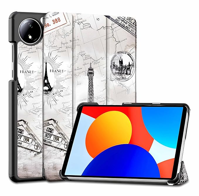 ProElite Case Cover for Redmi Pad SE 8.7 inch Cover, Slim Trifold Flip case Cover for Redmi Pad SE 8.7 inch Tablet [Auto Sleep Wake Feature], Eiffel