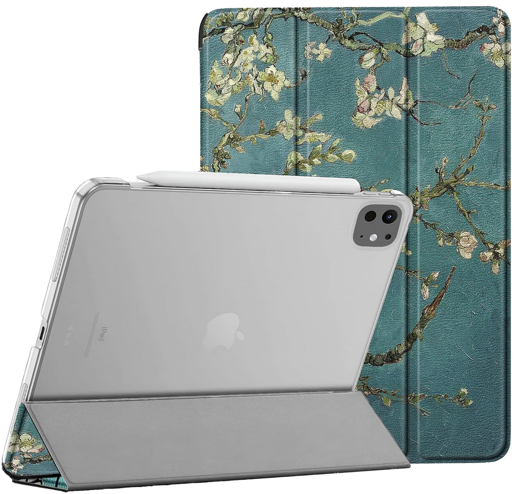 ProElite Case Cover for Apple iPad Pro 11 inch M4 2024 Cover, Smart Flip Case for Apple iPad Pro 11 inch M4 2024, Translucent back, Flowers