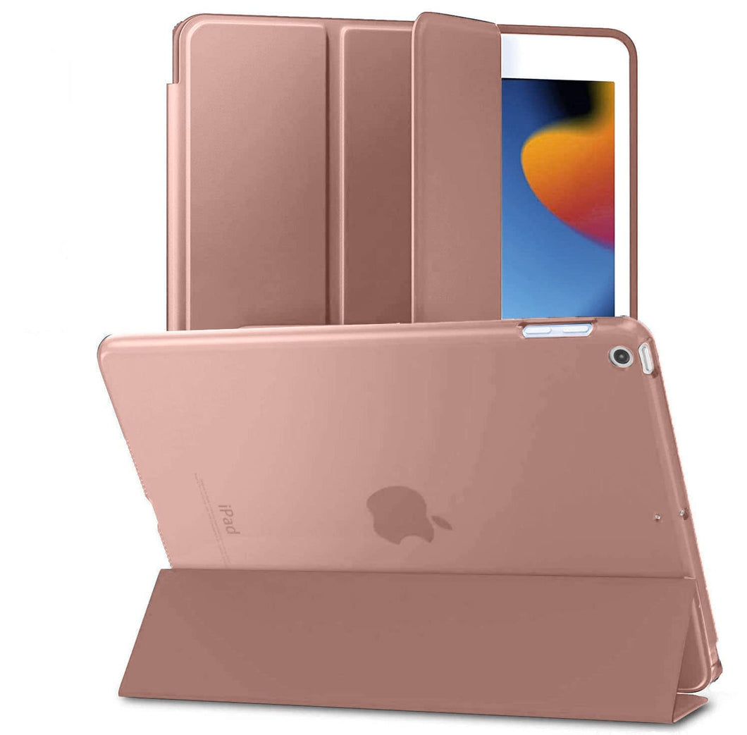 ProElite Smart Flip Case Cover for Apple iPad 9.7 inch Air 1 Air 2 5th/6th Generation Translucent Back, Rose Gold