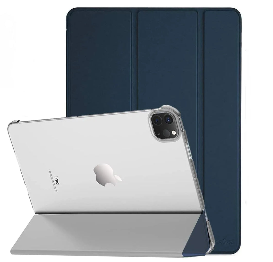 ProElite Smart Case Cover for Apple iPad Pro 11 inch 2022/2021 4th/3rd Generation [Auto Sleep/Wake ], Translucent & Hard Back, Navy