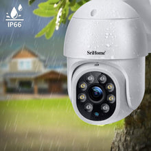 Load image into Gallery viewer, Srihome SP028 Pan/Tilt Wireless WiFi 2MP Full HD 1080p Waterproof Security Camera CCTV with Auto Tracking &amp; 2 Way Audio
