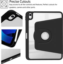 Load image into Gallery viewer, ProElite Smart Case for iPad 10th Gen 10.9 inch 2022, 360 Degree Rotating Stand Leather Protective Cover, Smart Swivel Case with Auto Sleep/Wake, Black
