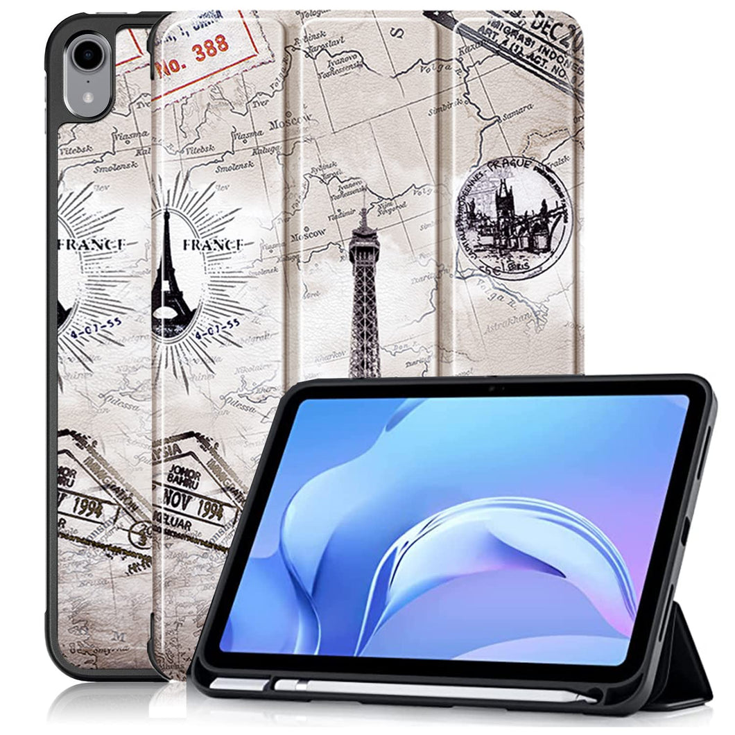 ProElite Smart Case for iPad 10th Generation 10.9 inch 2022 [Auto Sleep/Wake Cover] [Left Side Pencil Holder] [Soft Flexible Case] Recoil Series - Eiffel