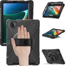 Load image into Gallery viewer, ProElite Rugged 3 Layer Armor case Cover for Xiaomi Mi Pad 5 11&quot; with Hand Grip and Rotating Kickstand with Shoulder Strap &amp; Pen Holder, Black
