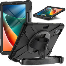 Load image into Gallery viewer, ProElite Rugged 3 Layer Armor case Cover for Xiaomi Mi Pad 5 11&quot; with Hand Grip and Rotating Kickstand with Shoulder Strap &amp; Pen Holder, Black
